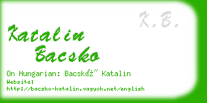 katalin bacsko business card